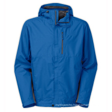 Waterproof Full Zip Up polyester windproof Men's waterproof jacket with PU Coating